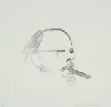 David Hockney, Henry with Cigar, Lithograph on buff wove paper