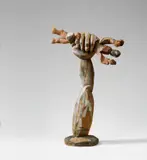 Malertod III (Painter Death III) by Jörg Immendorff, Wood sculpture, with painted areas, height ca, sold Dec 2008