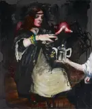 Andrea Lehmann, Kannenbeschwörung / Pot Conjuring, Oil on canvas