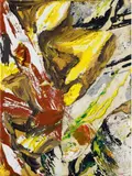 Untitled by Markus Lüpertz, Oil, collaged with paper and paper clips, on canvas, sold Dec 2008