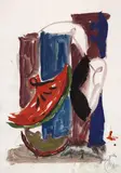 Markus Lüpertz, Untitled, Gouache and graphite on paper with irregular right edge