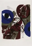 Ernst Wilhelm Nay, FARBLITHO 1964-2: DOMINANT BLAU, Colour lithograph on Japon nacré