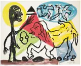 Willst Du oder willst Du nicht / Do you want to don't you by A. R. Penck, Acrylic and silkscreen on canvas, sold Dec 2008