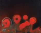 Jam Session by Otto Piene, Oil, traces of fire and soot on canvas, sold Dec 2008
