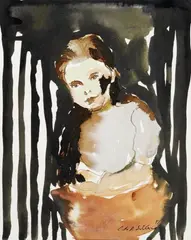 Cornelia Schleime, Untitled, Watercolour and ink on cardboard