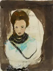Cornelia Schleime, Untitled, Watercolour, ink, shellac and ballpoint pen on cardboard