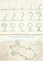 Tomas Schmit, Fünfte Schachtel / Fifth Box, 17 drawings (pencil, colour pencils, colour inks and colour crayons) on slightly yellowish sturdy paper