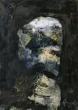 Untitled (Nanga I) by Emil Schumacher, Oil and sand on canvas, sold Dec 2008