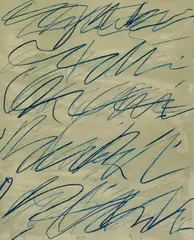 Roman Notes VI by Cy Twombly, Colour offset-lithograph on smooth heavy paper, sold Dec 2008