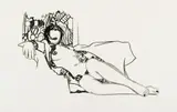 Tom Wesselmann, Monica nude with Matisse, Aquatint and embossing on heavy textured wove paper
