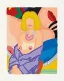 Tom Wesselmann, Claire sitting with Robe half off (Vivienne), Colour silkscreen on cardboard