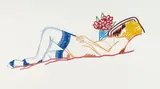 Tom Wesselmann, Nude with bouquet and stockings, Colour silkscreen on thick cardboard