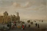 Cornelis Beelt, WINTER LANDSCAPE WITH FIGURES, Oil on panel