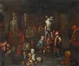 Balthasar van den Bossche, THE STUDIO OF A SCULPTOR, Oil on canvas (relined)