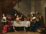 Jan van Bijlert, A MERRY COMPANY, Oil on canvas (relined)