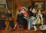 circle of Dirck Hals, A MERRY COMPANY, Oil on panel