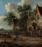 Thomas Heeremans, IN FRONT OF A TAVERN