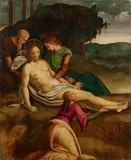 THE ENTOMBMENT by Italian School, early 16th century, Oil on panel, sold Nov 2008