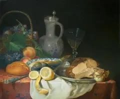 Justus Juncker, TWO STILL LIFES, Oil on canvas (relined)
