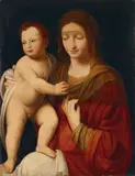 MADONNA WITH CHILD by manner of Bernardino Luini, Oil on canvas (relined), sold Nov 2008