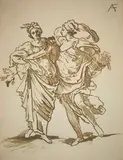 Anselm Feuerbach, STUDIES OF TWO ALLEGORICAL FIGURES