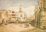 Eduard Hildebrandt, STREET SCENE IN SUEZ