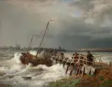 Andreas Achenbach, THE AVERAGE AT THE OLD PIER