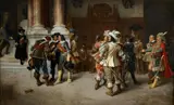 Carl George Boppo, THE ANNOUNCEMENT OF WALLENSTEIN´S DEATH, Oil on canvas