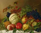 William Duffield, FRUIT STILL LIFE, Oil on canvas