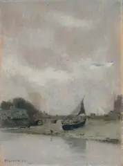 Henri Gervex, A BRIDGE IN DEAUVILLE, Oil on hardboard