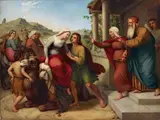 Eduard Ihlée, THE ARRIVAL OF SARA, WIFE OF TOBIAS, Oil on canvas (relined)