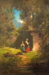 Willy Moralt, CHAPEL AT THE ROADSIDE, Oil on panel