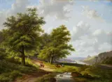 Jan Evert Morel, LANDSCAPE AT THE RIVER MAAS, Oil on canvas