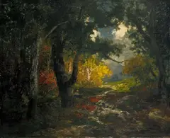 László Paál, WOODED LANDSCAPE, Oil on panel