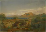 Eduard Wilhelm Pose, SOUTHERN LANDSCAPE, Oil on cardboard
