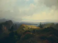 Eduard Schleich the Elder, MOUNTAIN LANDSCAPE, Oil on canvas