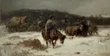 Adolf Schreyer, WALLACHISCHE TRANSPORTKOLONNE IN SCHNEELANDSCHAFT