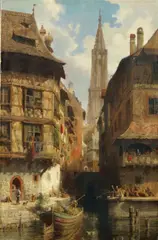 Karl Weysser, VIEW OF STRASSBURG, Oil on canvas