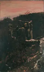 Eugen Bracht, DIE SCHMIDTBURG IM HUNSRÜCK., Signiert unten rechts: Bracht. Öl auf Leinwand