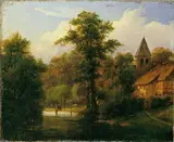 Caspar Scheuren, PARKLANDSCHAFT MIT BAUERNHAUS UND KIRCHE.