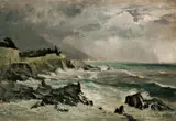 Gustav Schönleber, KÜSTE BEI NERVI IM STURM.