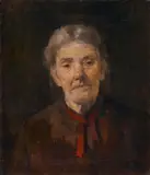 Wilhelm Trübner, BILDNIS EINER ALTEN BÄUERIN., Signiert unten rechts: W. Trübner. Öl auf Leinwand