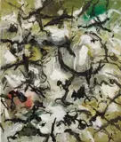 77/Jl1 by Rolf Cavael, 1977, Öl auf Leinwand, sold May 2008