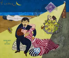A la mer by William Copley, Um 1960, Öl auf Leinwand, sold May 2008