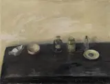 Stilleben mit der Schnabeltasse by Klaus Fußmann, 1975, Öl auf Leinwand, sold May 2008