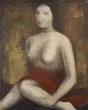Peter Herkenrath, Ohne Titel (Akt mit rotem Tuch)