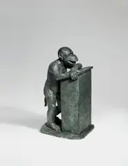 Jörg Immendorff, Ohne Titel (Malerstamm - Tilman), 2005, Bronzeplastik mit schwarz-grüner Patina. Höhe ca