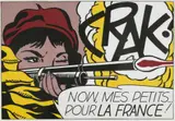 Roy Lichtenstein, Crak!, 1963/1964, Farbige Offsetlithographie auf leichtem schwach genarbten Papier