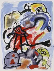 Ohne Titel by Lucebert, 1989, Acryl, Farbkreide und Tusche auf Karton, offered May 2008