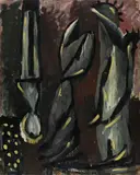 Drei Akrobaten by Markus Lüpertz, Öl auf Leinwand, sold May 2008